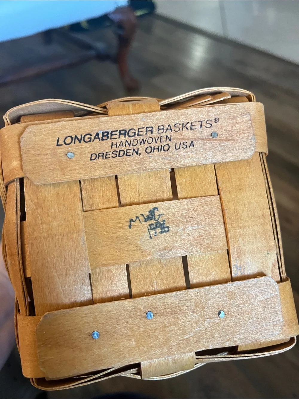Longaberger 1994-1996 Handwoven Natural and Black Woven Basket Set